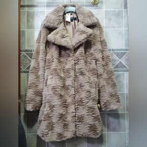 Kenneth Cole faux fur mid-length jacket